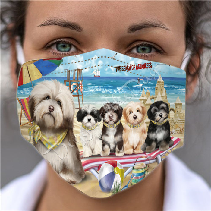 Pet Friendly Beach Havanese Dogs Face Mask FM49109
