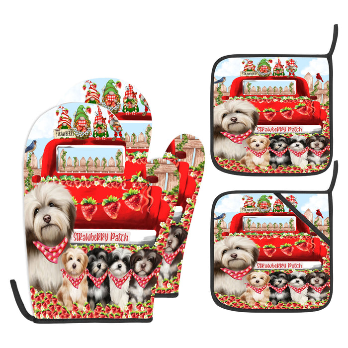 Havanese Oven Mitts and Pot Holder Set, Kitchen Gloves for Cooking with Potholders, Explore a Variety of Custom Designs, Personalized, Pet & Dog Gifts
