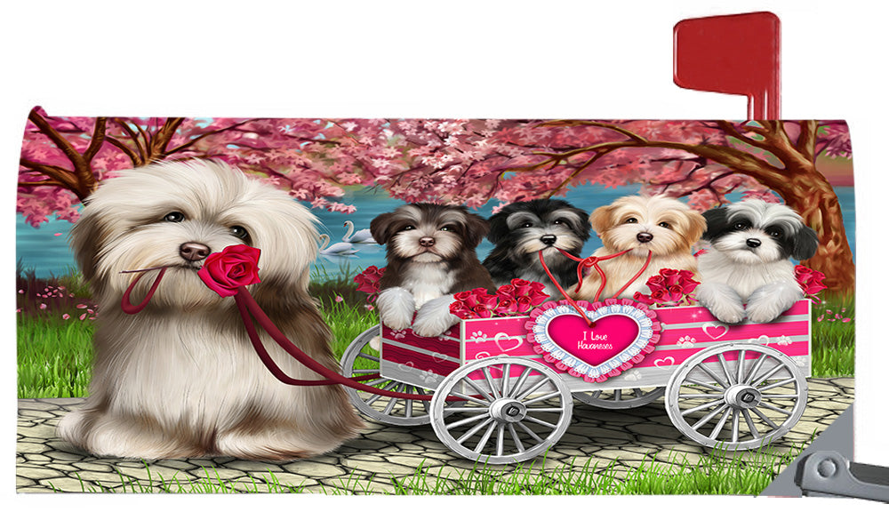 I Love Havanese Dogs in a Cart Magnetic Mailbox Cover MBC48561