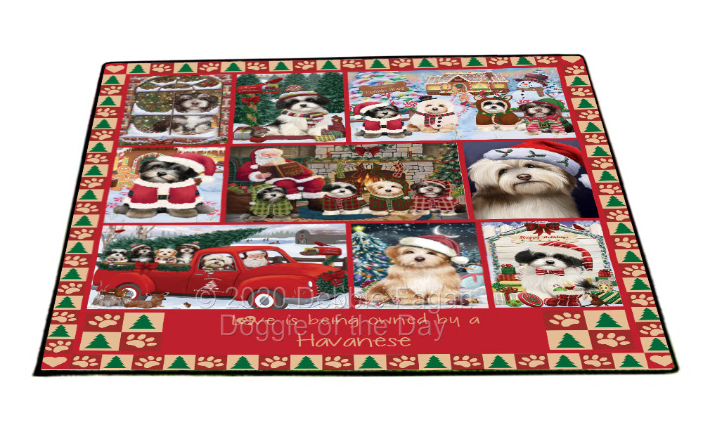 Love is Being Owned Christmas Havanese Dogs Floormat FLMS54871
