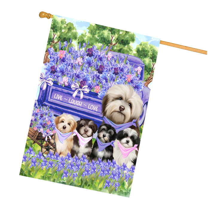 Havanese Dogs House Flag for Dog and Pet Lovers, Explore a Variety of Designs, Custom, Personalized, Weather Resistant, Double-Sided, Home Outside Yard Decor