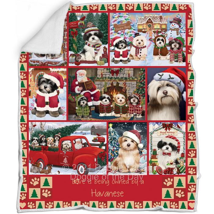 Love is Being Owned Christmas Havanese Dogs Blanket BLNKT143474