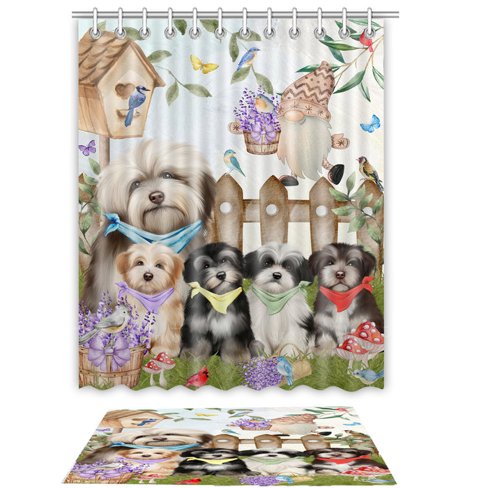 Havanese Shower Curtain with Bath Mat Combo: Curtains with hooks and Rug Set Bathroom Decor, Custom, Explore a Variety of Designs, Personalized, Pet Gift for Dog Lovers
