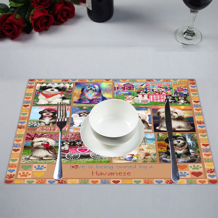 Love is Being Owned Havanese Dog Beige Placemat