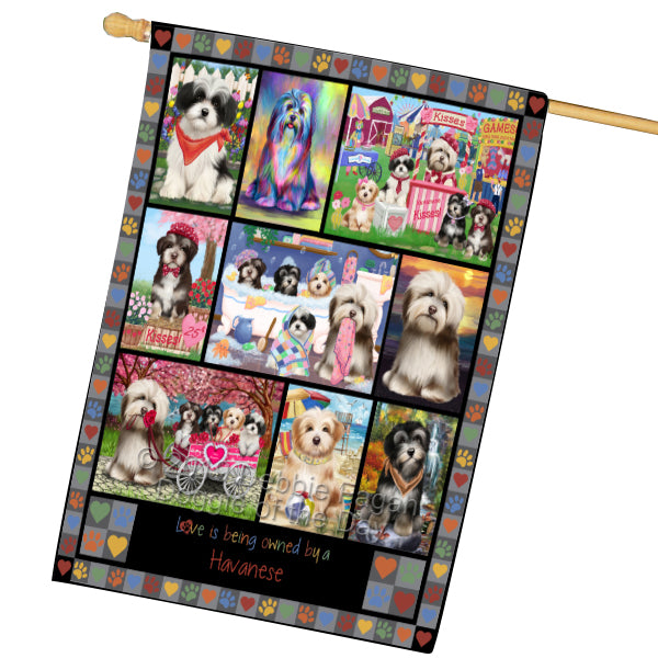 Love is Being Owned Havanese Dog Grey House Flag FLG65493