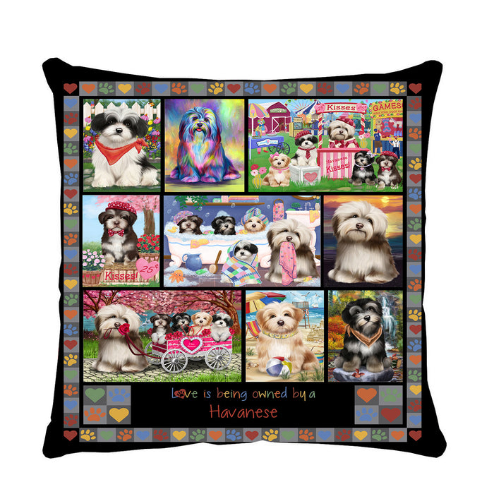 Love is Being Owned Havanese Dog Grey Pillow PIL84856