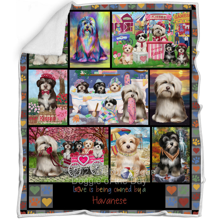 Love is Being Owned Havanese Dog Grey Blanket BLNKT137523