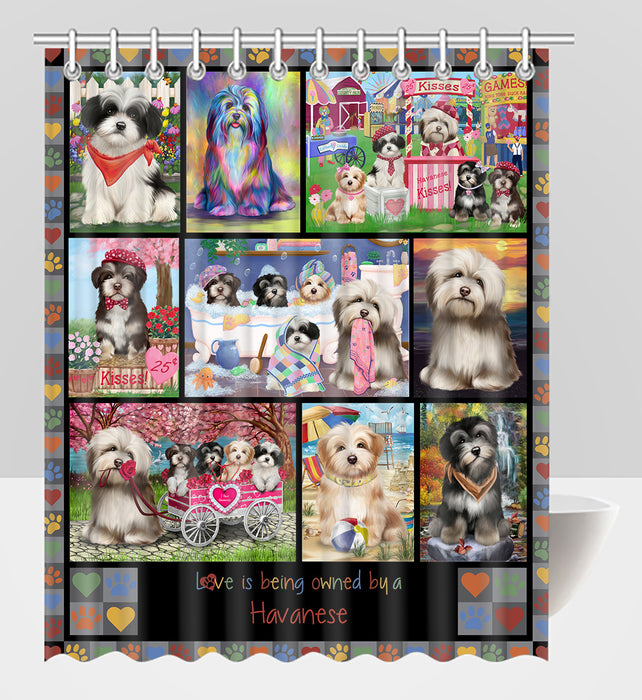 Love is Being Owned Havanese Dog Grey Shower Curtain