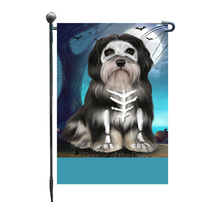 Personalized Happy Halloween Trick or Treat Havanese Dog Skeleton Custom Garden Flag GFLG64527