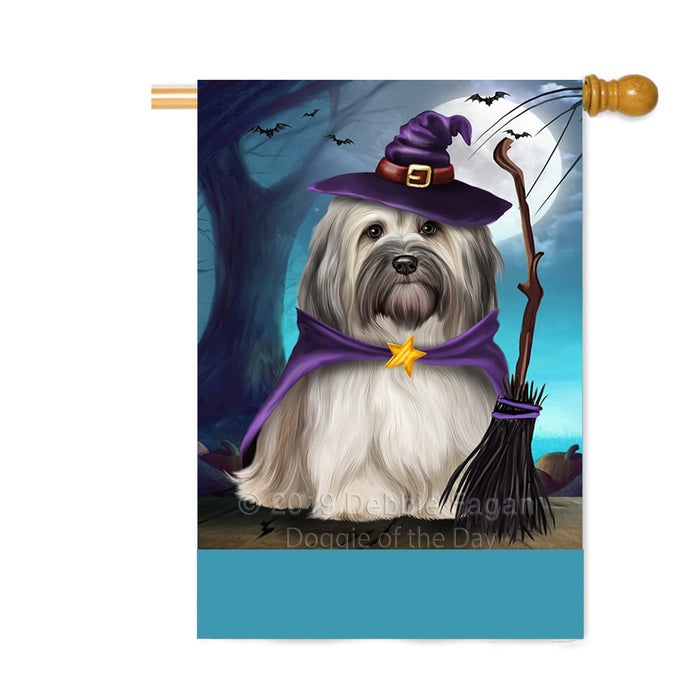 Personalized Happy Halloween Trick or Treat Havanese Dog Witch Custom House Flag FLG64273