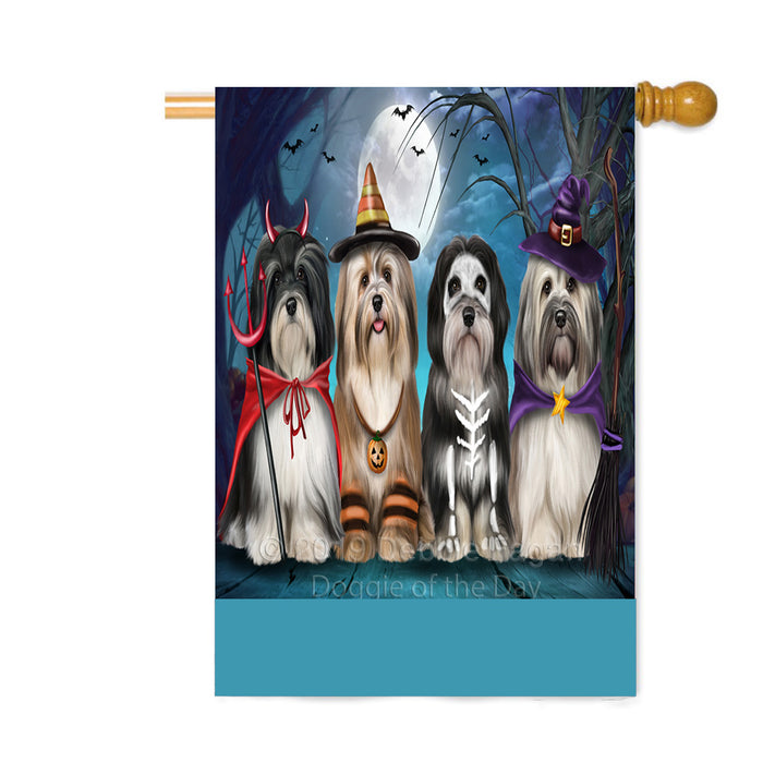 Personalized Happy Halloween Trick or Treat Havanese Dogs Custom House Flag FLG64050