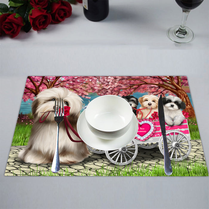 I Love Havanese Dogs in a Cart Placemat