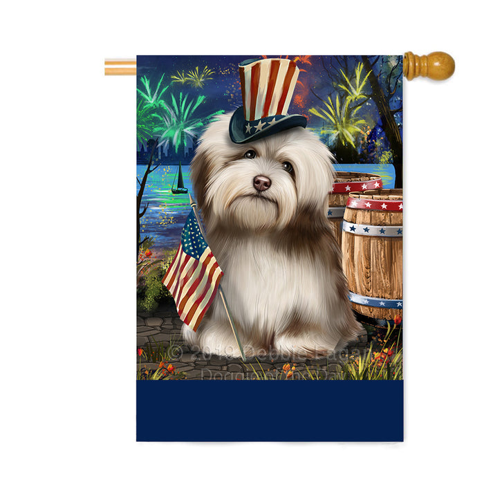 Personalized 4th of July Firework Havanese Dog Custom House Flag FLG-DOTD-A58003