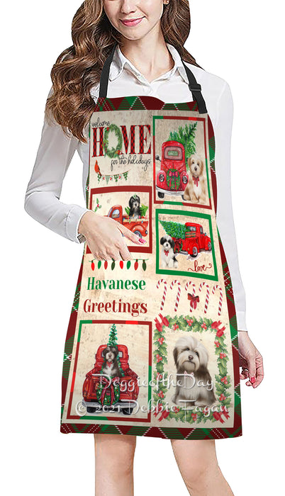 Welcome Home for Holidays Havanese Dogs Apron Apron48419