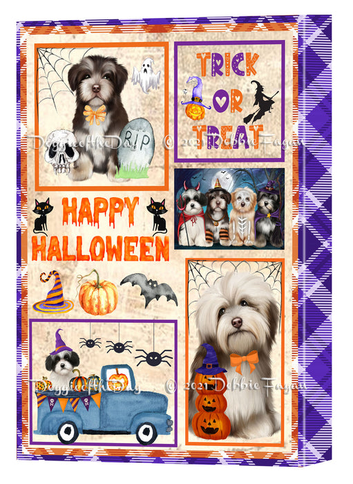 Happy Halloween Trick or Treat Havanese Dogs Canvas Wall Art Decor - Premium Quality Canvas Wall Art for Living Room Bedroom Home Office Decor Ready to Hang CVS150578