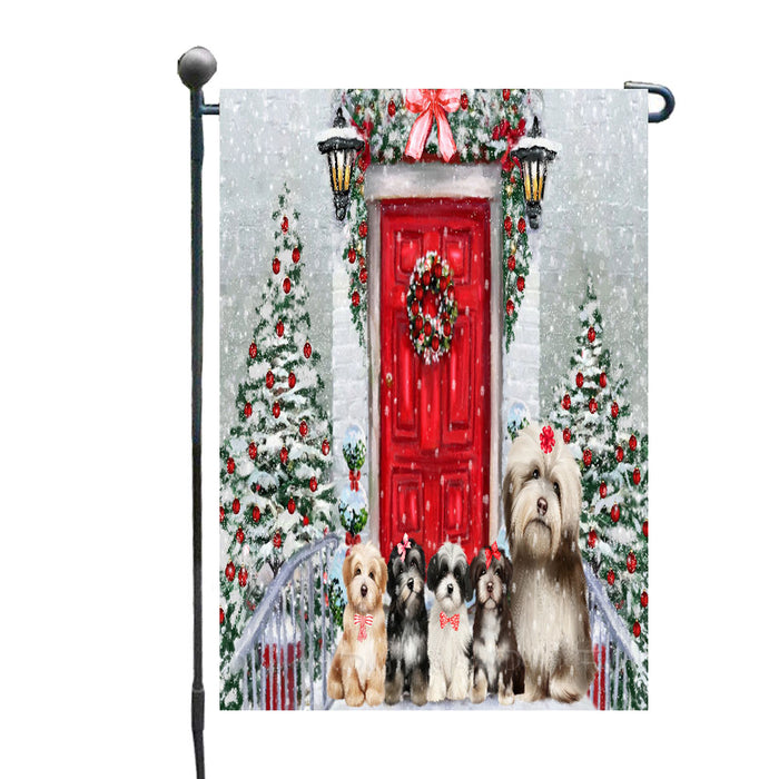 Christmas Holiday Welcome Havanese Dogs Garden Flags- Outdoor Double Sided Garden Yard Porch Lawn Spring Decorative Vertical Home Flags 12 1/2"w x 18"h