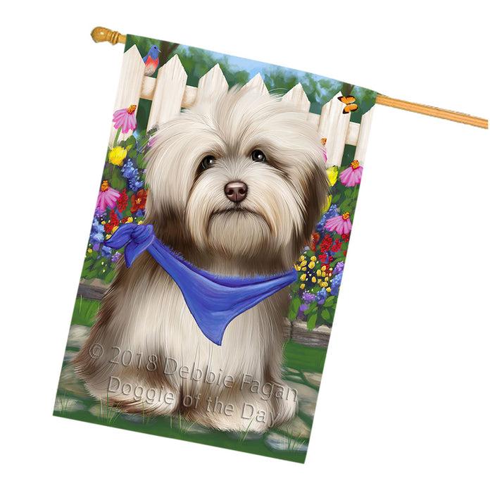 Spring Floral Havanese Dog House Flag FLG49855