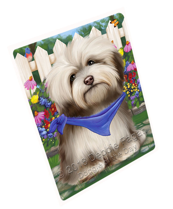 Spring Floral Havanese Dog Tempered Cutting Board C53538
