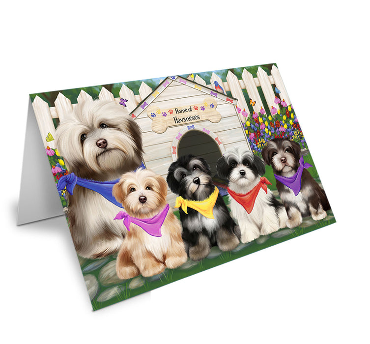 Spring Dog House Havaneses Dog Handmade Artwork Assorted Pets Greeting Cards and Note Cards with Envelopes for All Occasions and Holiday Seasons GCD53702