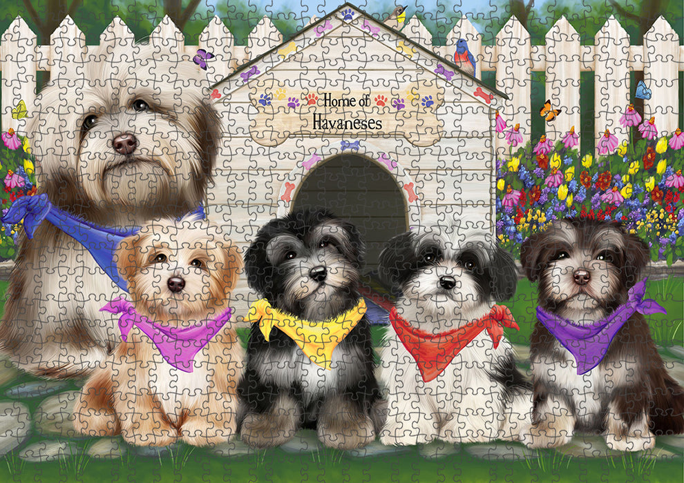 Spring Dog House Havaneses Dog Puzzle with Photo Tin PUZL53379