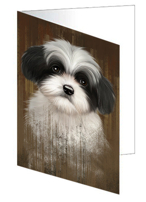 Rustic Havanese Dog Handmade Artwork Assorted Pets Greeting Cards and Note Cards with Envelopes for All Occasions and Holiday Seasons GCD55301