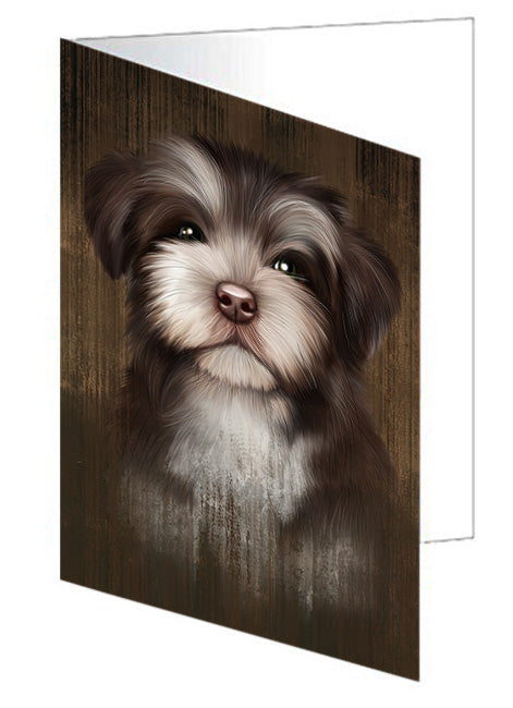 Rustic Havanese Dog Handmade Artwork Assorted Pets Greeting Cards and Note Cards with Envelopes for All Occasions and Holiday Seasons GCD55304