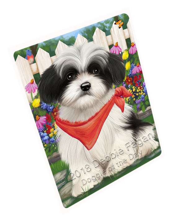 Spring Floral Havanese Dog Tempered Cutting Board C53544