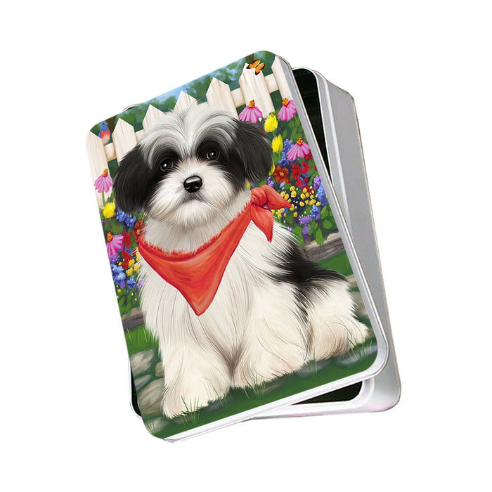 Spring Floral Havanese Dog Photo Storage Tin PITN49892