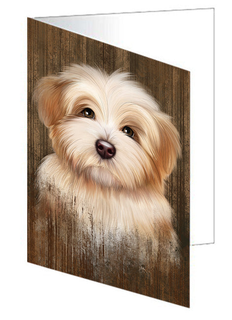 Rustic Havanese Dog Handmade Artwork Assorted Pets Greeting Cards and Note Cards with Envelopes for All Occasions and Holiday Seasons GCD55307