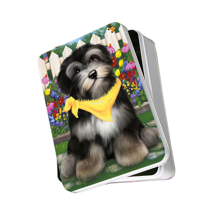 Spring Floral Havanese Dog Photo Storage Tin PITN49893