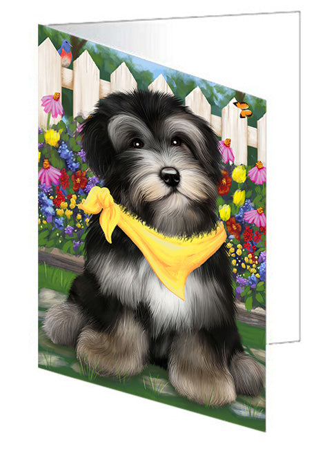 Spring Floral Havanese Dog Handmade Artwork Assorted Pets Greeting Cards and Note Cards with Envelopes for All Occasions and Holiday Seasons GCD53708