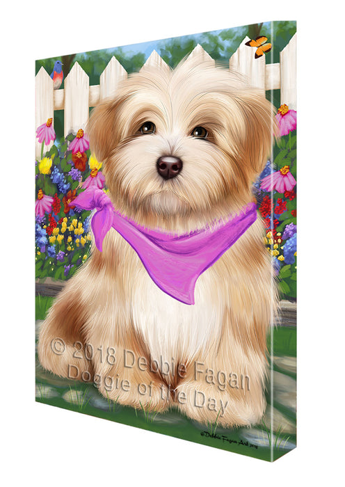 Spring Floral Havanese Dog Canvas Wall Art CVS64798