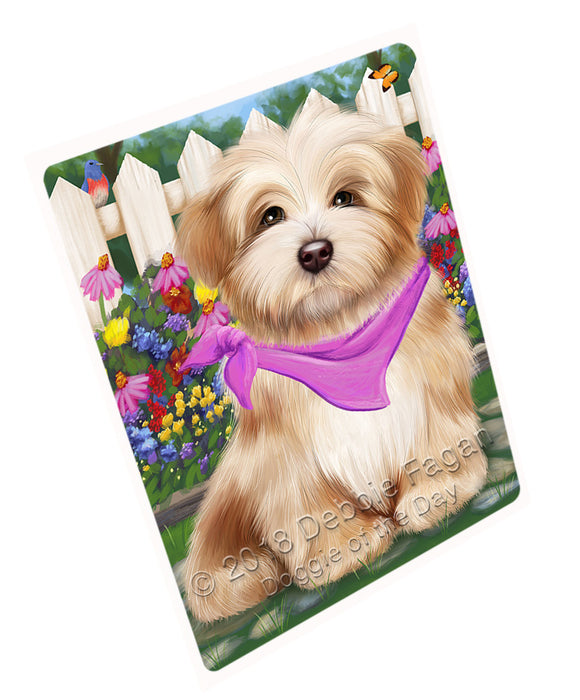 Spring Floral Havanese Dog Tempered Cutting Board C53550
