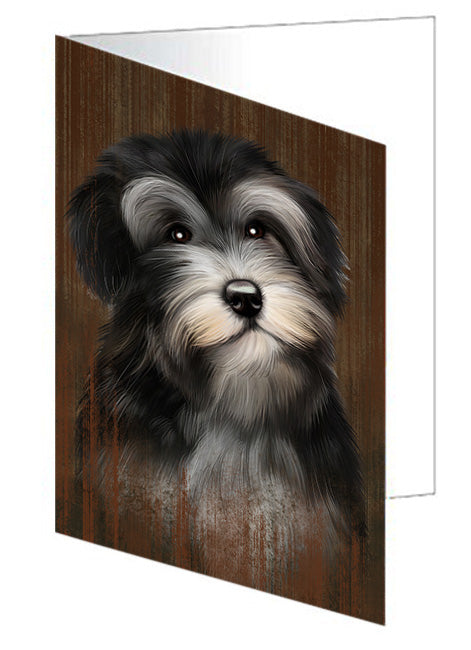 Rustic Havanese Dog Handmade Artwork Assorted Pets Greeting Cards and Note Cards with Envelopes for All Occasions and Holiday Seasons GCD55310