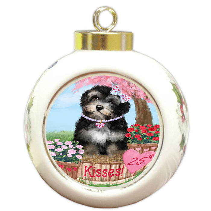 Rosie 25 Cent Kisses Havanese Dog Round Ball Christmas Ornament RBPOR56242