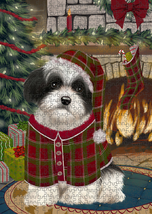 The Stocking was Hung Havanese Dog Puzzle with Photo Tin PUZL89532