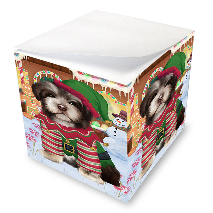 Christmas Gingerbread House Candyfest Havanese Dog Note Cube NOC54430