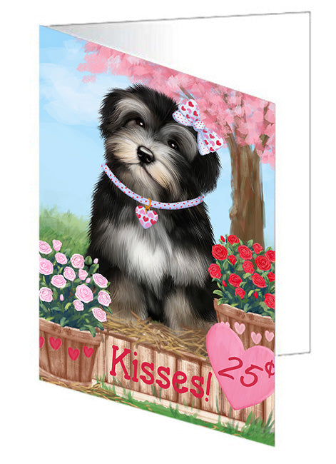 Rosie 25 Cent Kisses Havanese Dog Handmade Artwork Assorted Pets Greeting Cards and Note Cards with Envelopes for All Occasions and Holiday Seasons GCD72173