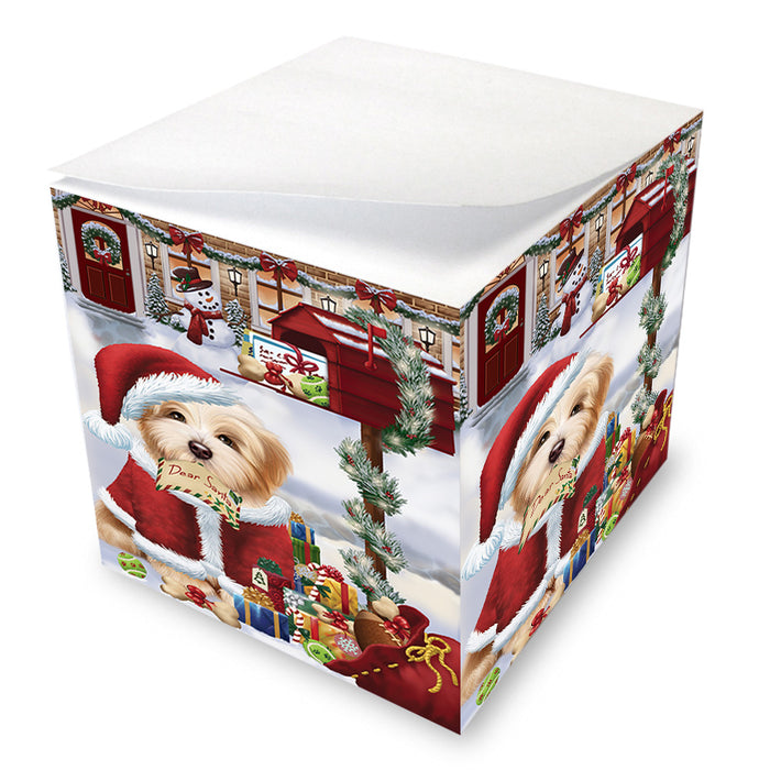 Havanese Dog Dear Santa Letter Christmas Holiday Mailbox Note Cube NOC55549