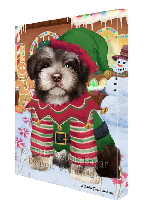 Christmas Gingerbread House Candyfest Havanese Dog Canvas Print Wall Art Décor CVS129446