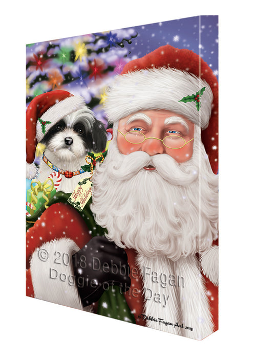 Santa Carrying Havanese Dog and Christmas Presents Canvas Print Wall Art Décor CVS103778