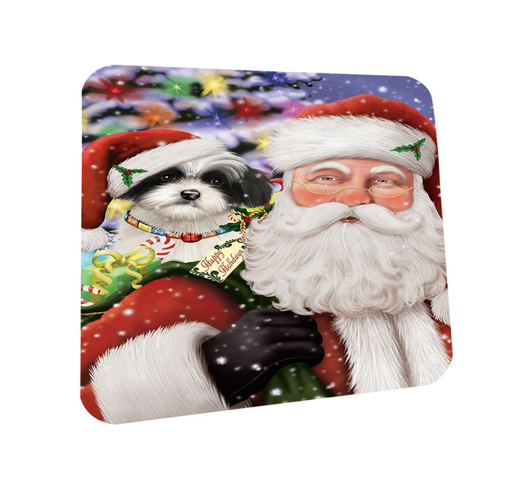 Santa Carrying Havanese Dog and Christmas Presents Coasters Set of 4 CST53950