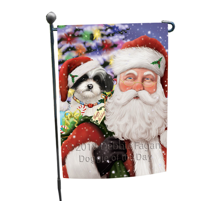 Santa Carrying Havanese Dog and Christmas Presents Garden Flag GFLG54054