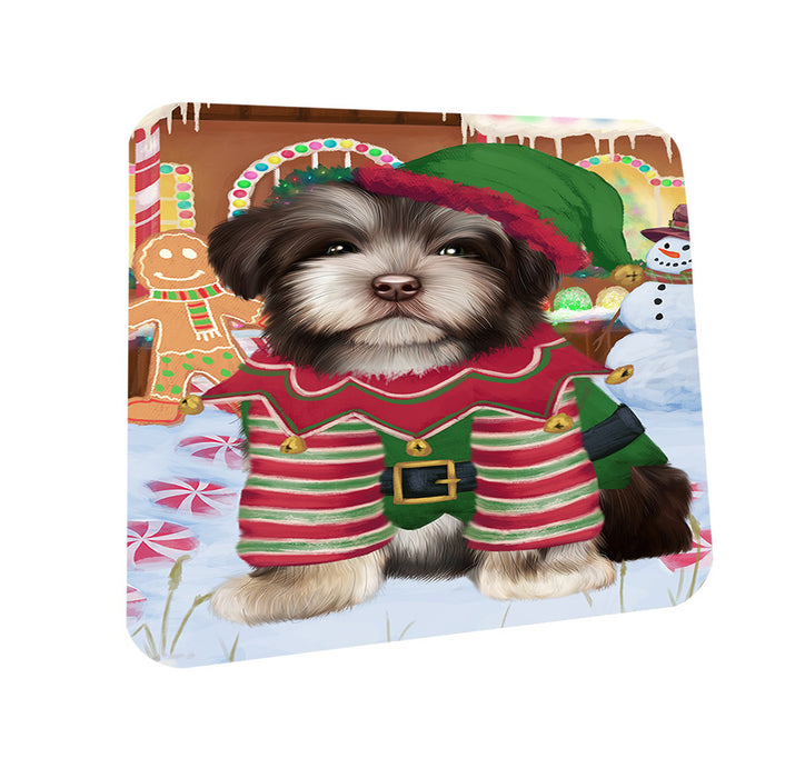 Christmas Gingerbread House Candyfest Havanese Dog Coasters Set of 4 CST56316