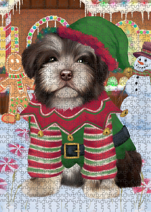 Christmas Gingerbread House Candyfest Havanese Dog Puzzle with Photo Tin PUZL93632