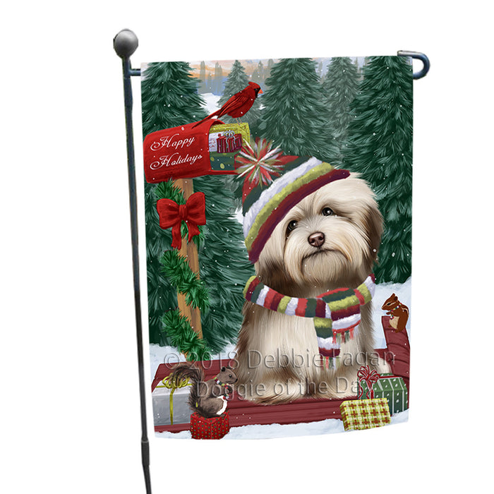 Merry Christmas Woodland Sled Havanese Dog Garden Flag GFLG55241