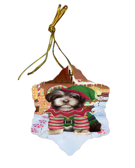 Christmas Gingerbread House Candyfest Havanese Dog Star Porcelain Ornament SPOR56714