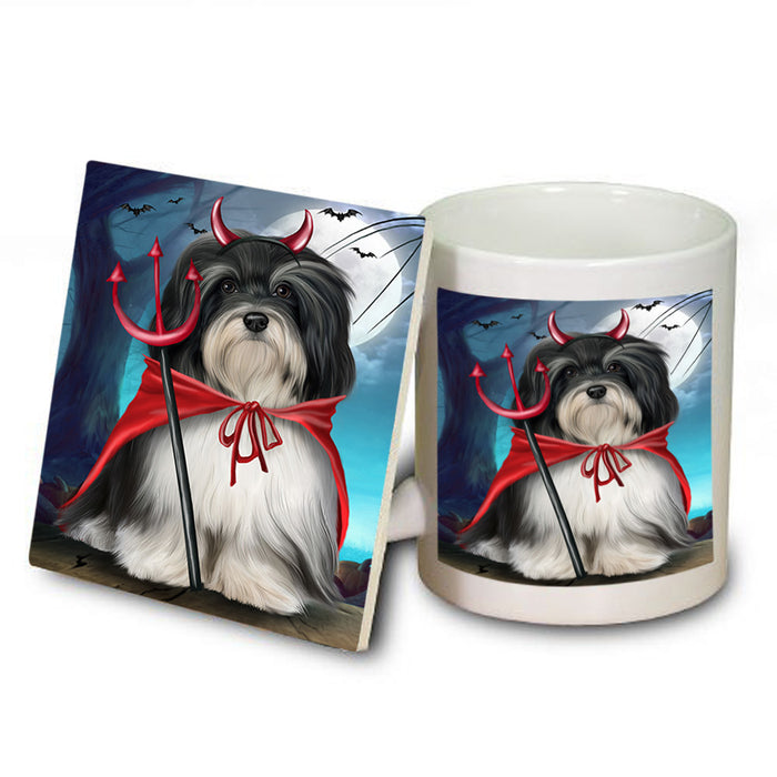 Happy Halloween Trick or Treat Havanese Dog Mug and Coaster Set MUC54492