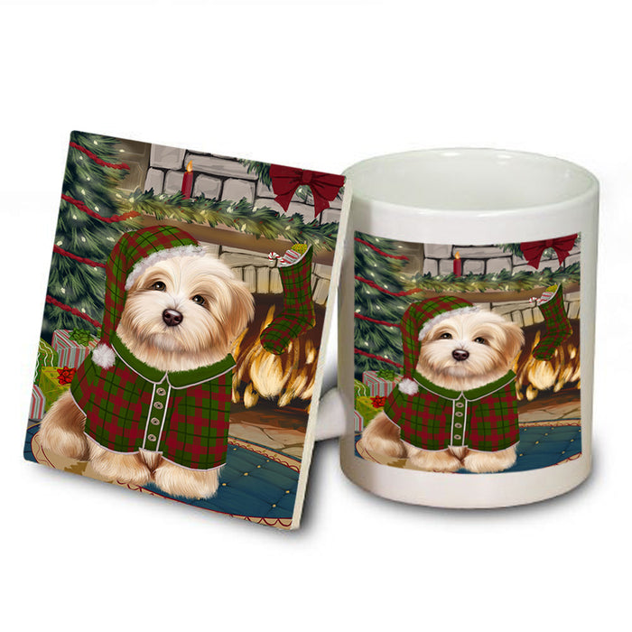 The Stocking was Hung Havanese Dog Mug and Coaster Set MUC55325