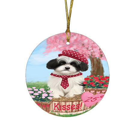 Rosie 25 Cent Kisses Havanese Dog Round Flat Christmas Ornament RFPOR56243